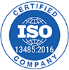 Certified ISO 13485:2016 Company