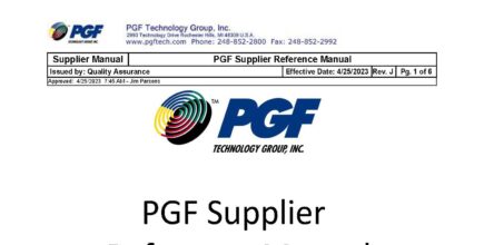 PGF Supplier Reference Manual