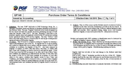 Purchase Order Terms & Conditions