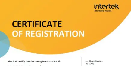 PGF Technology ISO 9001:2015 Certificate of Registration