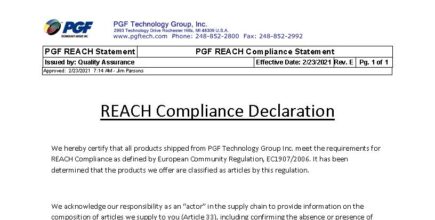 PGF REACH Statement_PGF REACH Compliance Statement